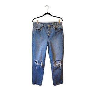 Blank NYC Medium Wash The Madison Crop Button Fly Jeans